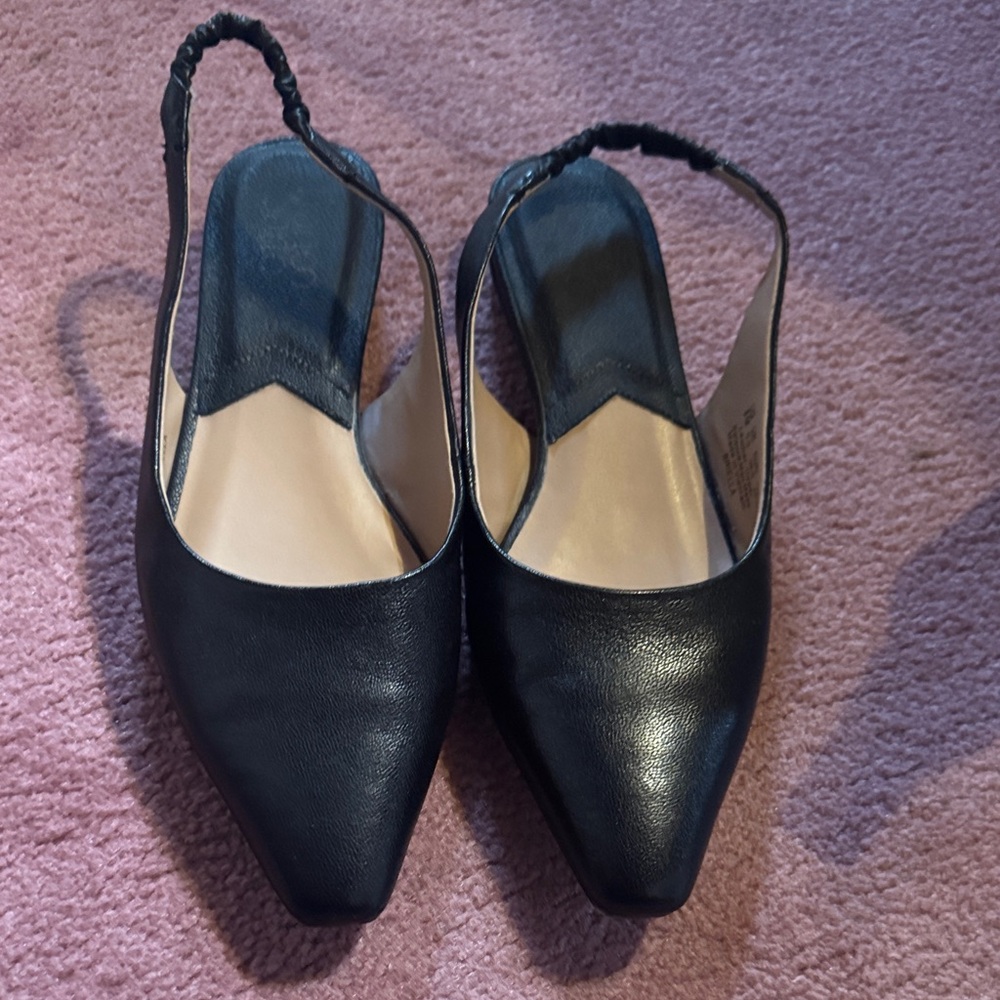 Franco Sarto Black Slingback Flats
